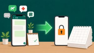 WhatsApp chat with flexible monthly billing compared with a phone locked into a long yearly plan