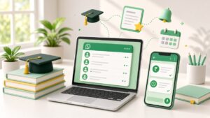 Coaching institute counsellor replying to admission enquiries and parents on WhatsApp