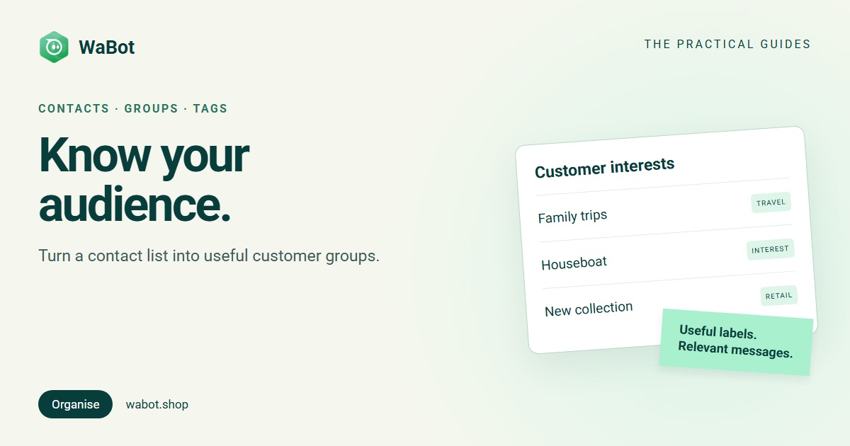 You are currently viewing How to Organise WhatsApp Contacts with Groups and Tags in WaBot