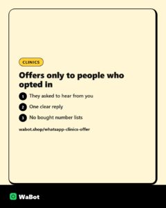 How clinics should send offers on WhatsApp