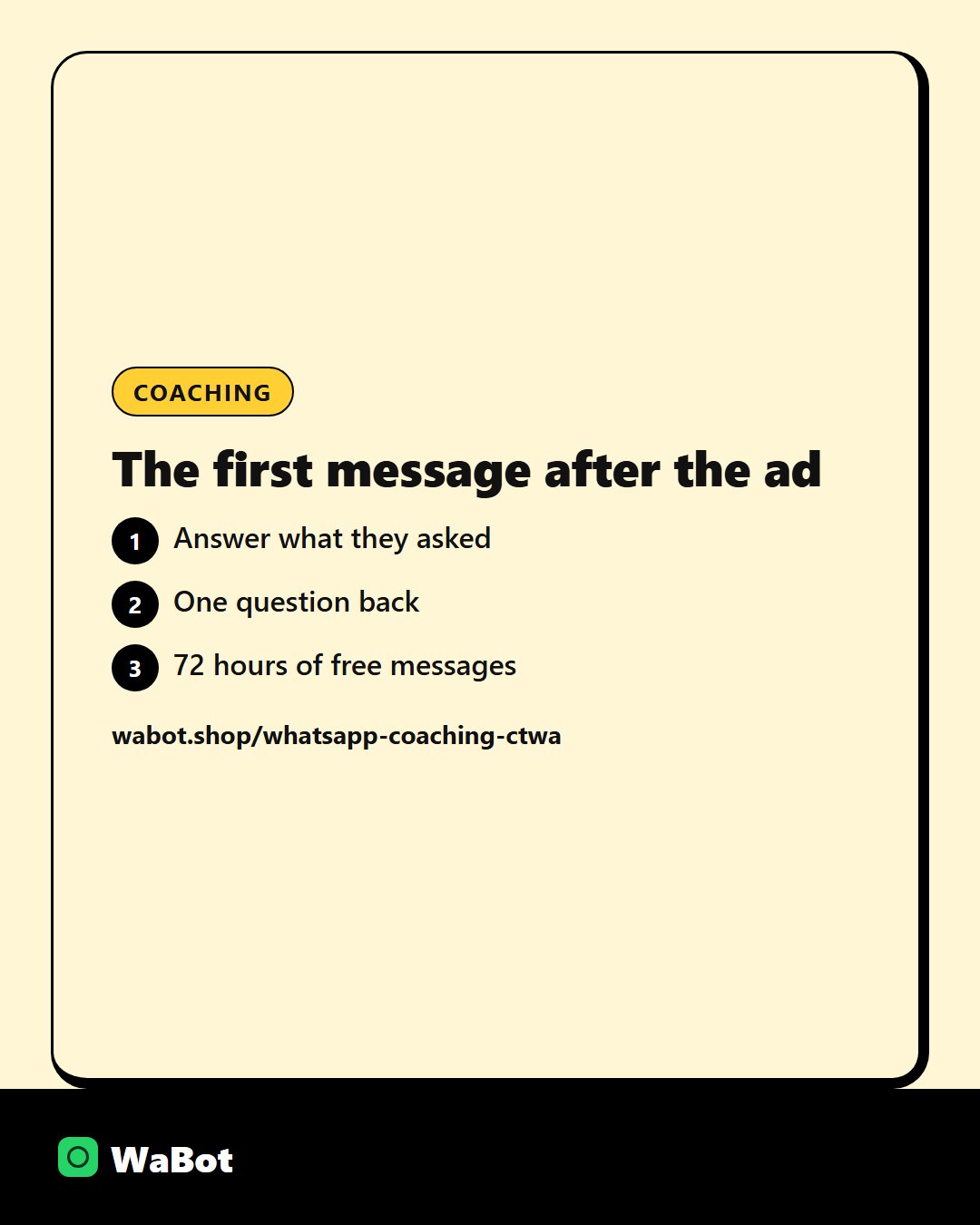 You are currently viewing The first WhatsApp reply after a Click-to-WhatsApp ad for the new batch