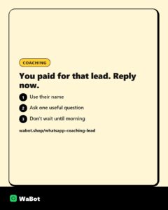 Send a Facebook lead form for admissions straight to WhatsApp