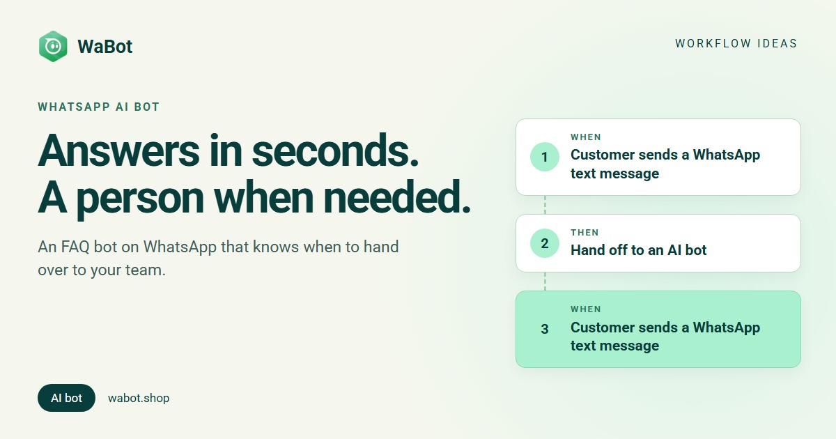 You are currently viewing WhatsApp FAQ Bot for Business That Hands Over to a Person