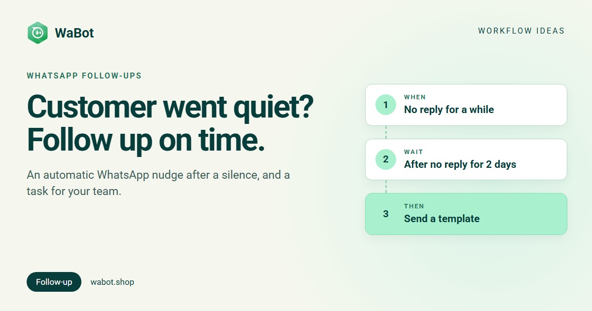 You are currently viewing WhatsApp Follow-Up Message Automation When Customers Go Quiet