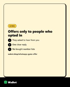 How gyms and studios should send offers on WhatsApp