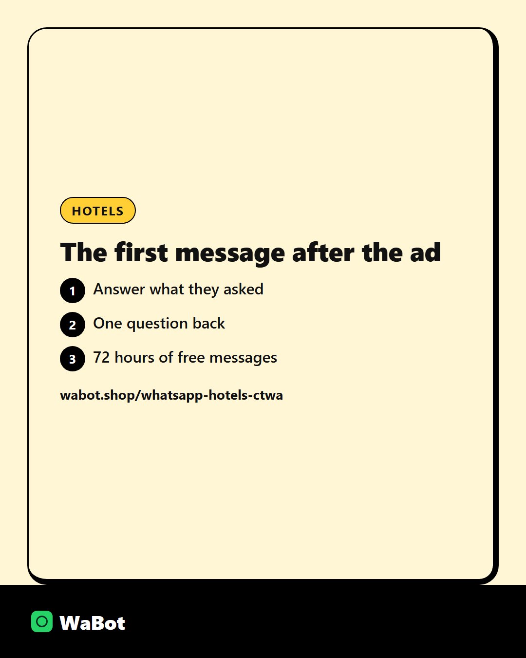 You are currently viewing The first WhatsApp reply after a Click-to-WhatsApp ad for a weekend room