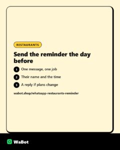 Table reminder template for restaurants and cafes