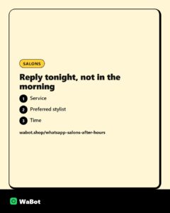 What salons and spas should reply on WhatsApp after hours