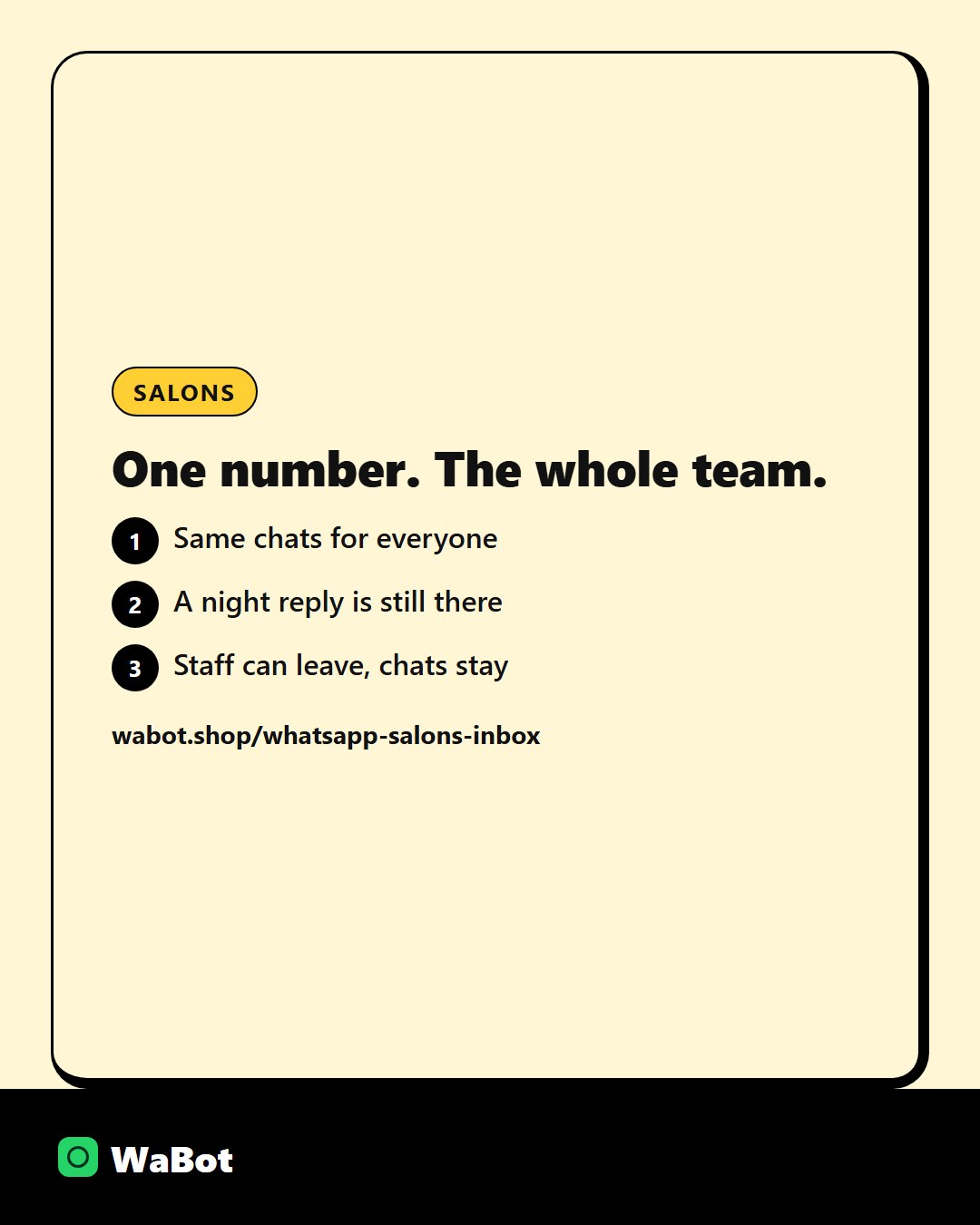 You are currently viewing One WhatsApp number for a salon