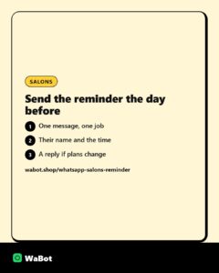 Appointment reminder template for salons and spas