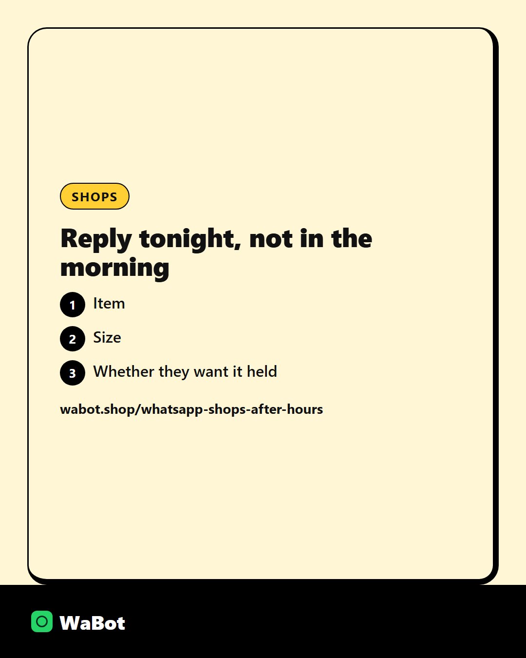 You are currently viewing What retail shops should reply on WhatsApp after hours