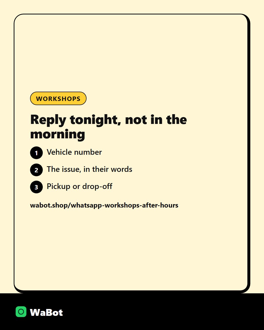 You are currently viewing What car workshops should reply on WhatsApp after hours