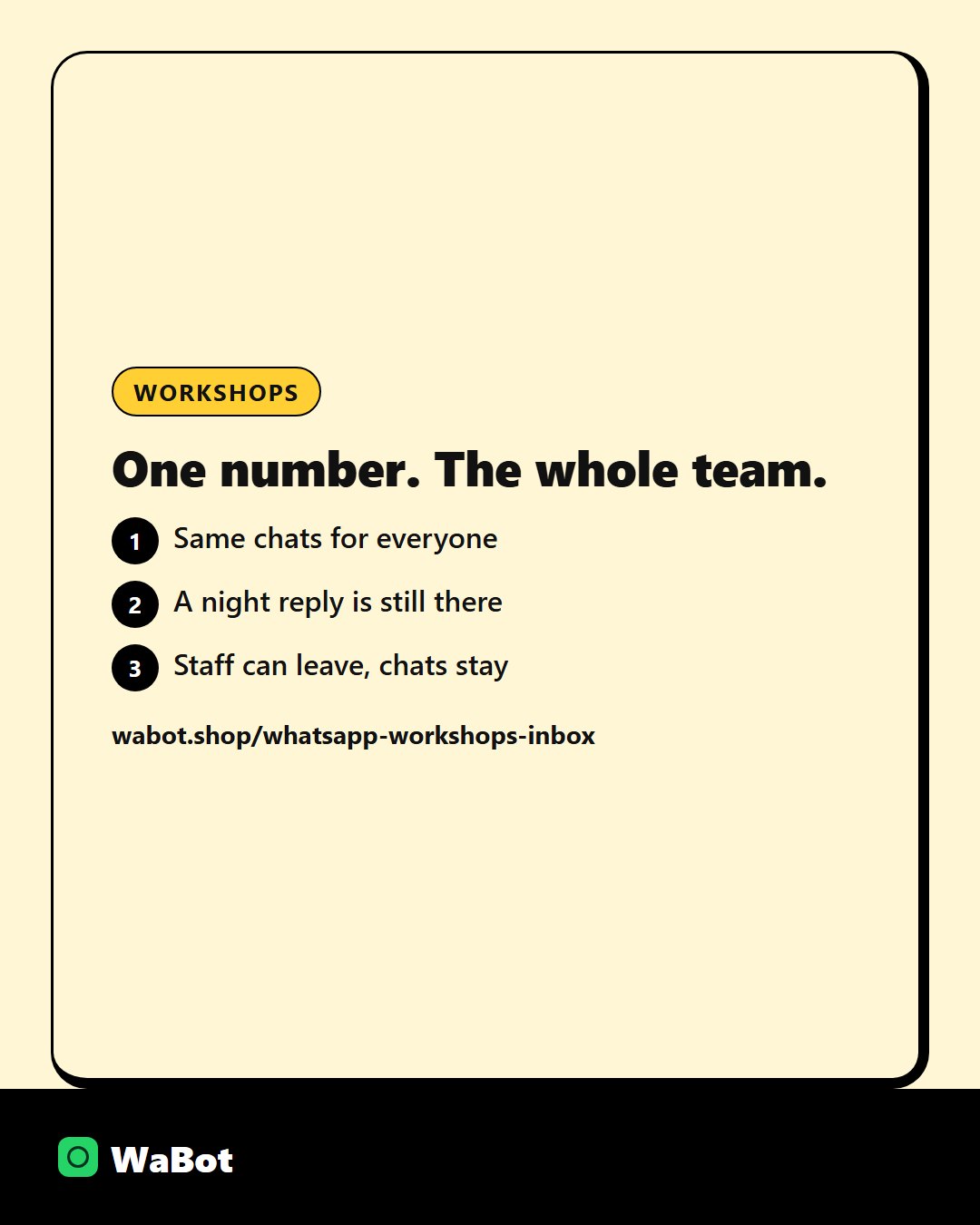 You are currently viewing One WhatsApp number for a workshop
